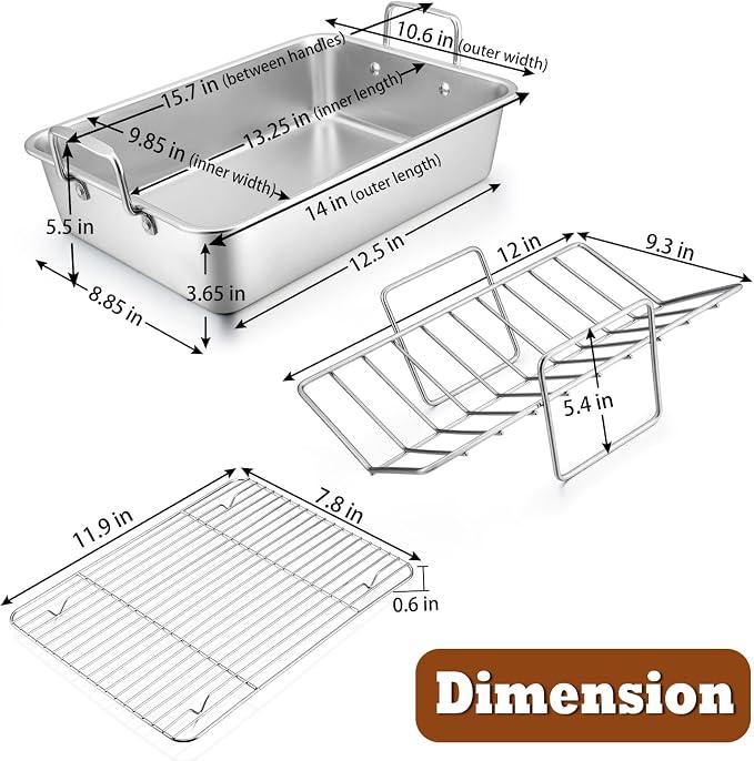 P&P CHEF 14" Roaster Roasting Pan - Image 2