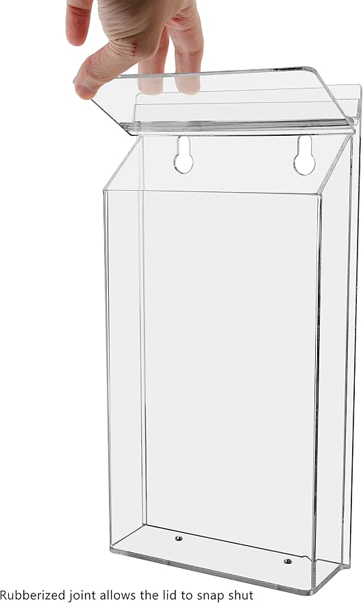 Outdoor Brochure Holder Holds 6" x 10" Booklets Wall Mount Clear - Image 3