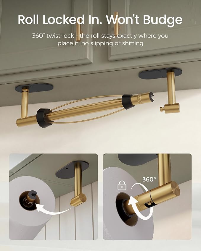 Paper Towel Holder Under Cabinet, Self Adhesive or Wall Mount - Image 4