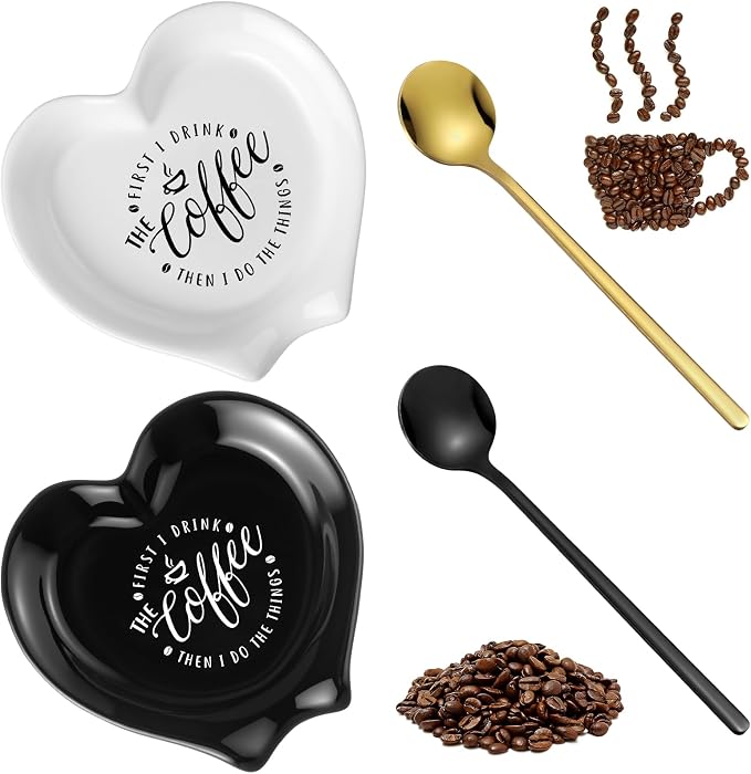 FoldTier 2 Pcs Ceramic Coffee Spoon Rest by FoldTier