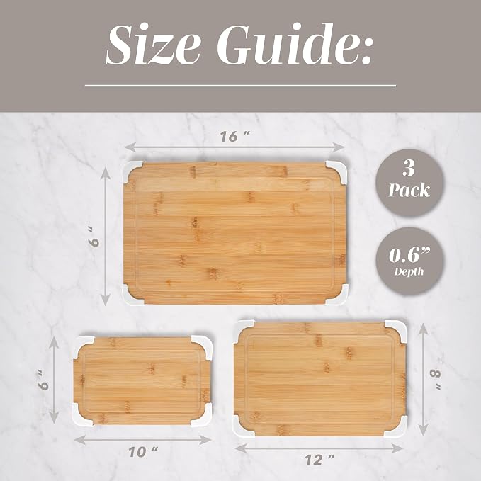 COOK WITH COLOR Non-Slip Cutting Board Set – Kitchen Essentials with Easy Grip - Image 3