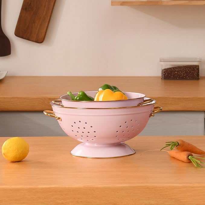 Metal Colander Set of 2, Strainer Basket - Image 7