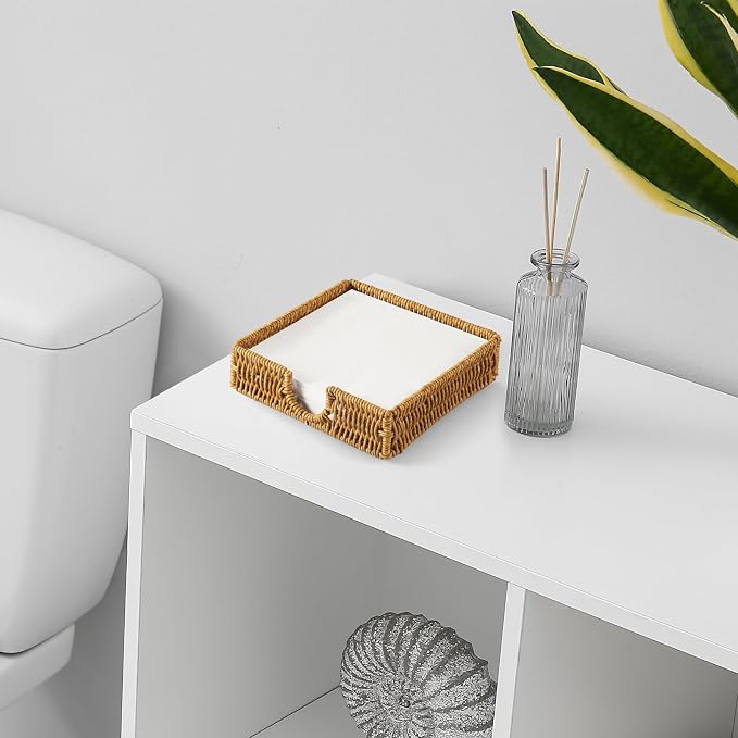 Napkin Holder for Table, Woven Wicker Synthetic Rattan Napkin Holders For Paper - Image 6