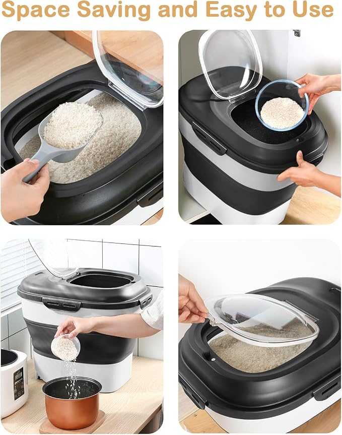 20-50 Lbs Food Storage Containers, Collapsible Rice Container - Image 5