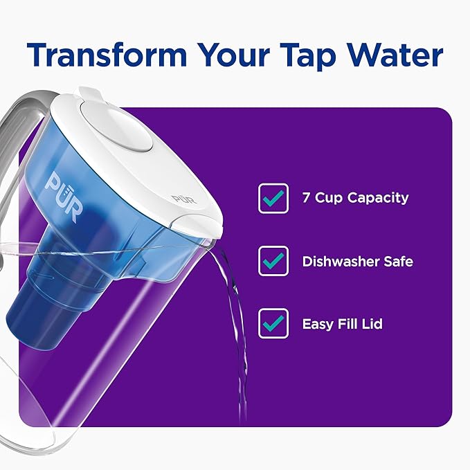 PUR 7-Cup Water Filter Pitcher, Great-Tasting Water, Dishwasher Safe, Faster - Image 2