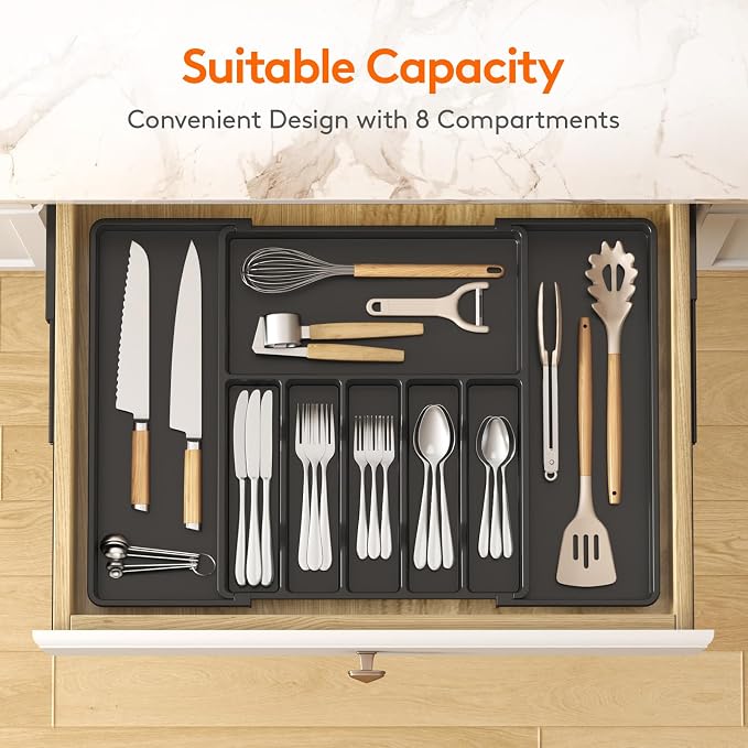 Lifewit Silverware Drawer Organizer, Expandable Utensil Tray - Image 3
