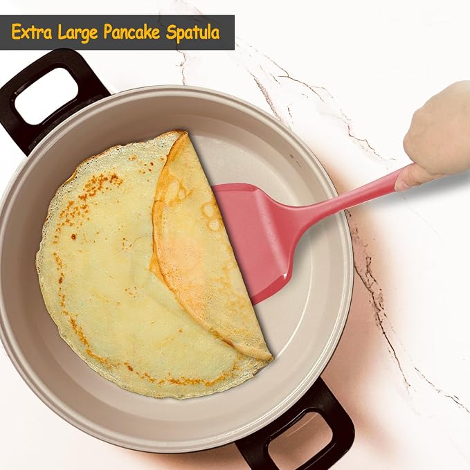 Silicone Spatula Set, 600°F Heat Resistant Silicone Spatula Turner Flipper - Image 7