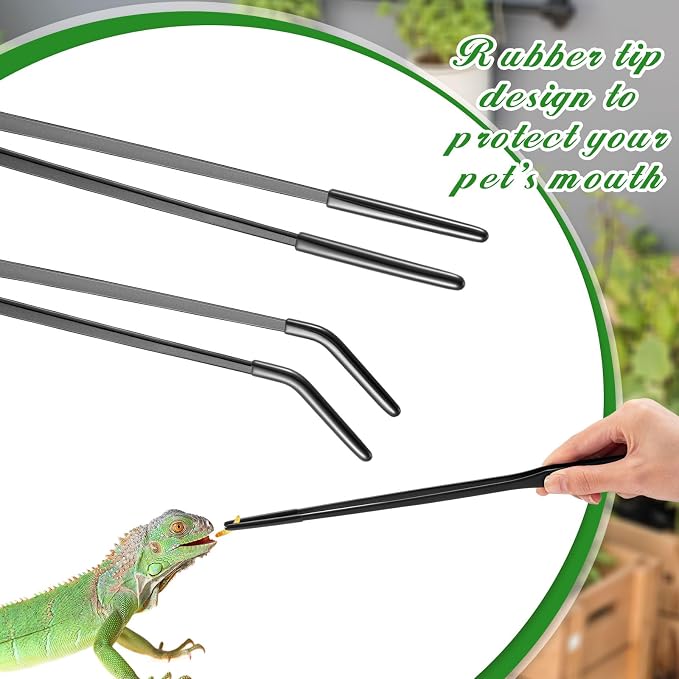 Lasnten 2 Pcs Extra Long Stainless Steel Reptile Feeding Tongs - Image 4