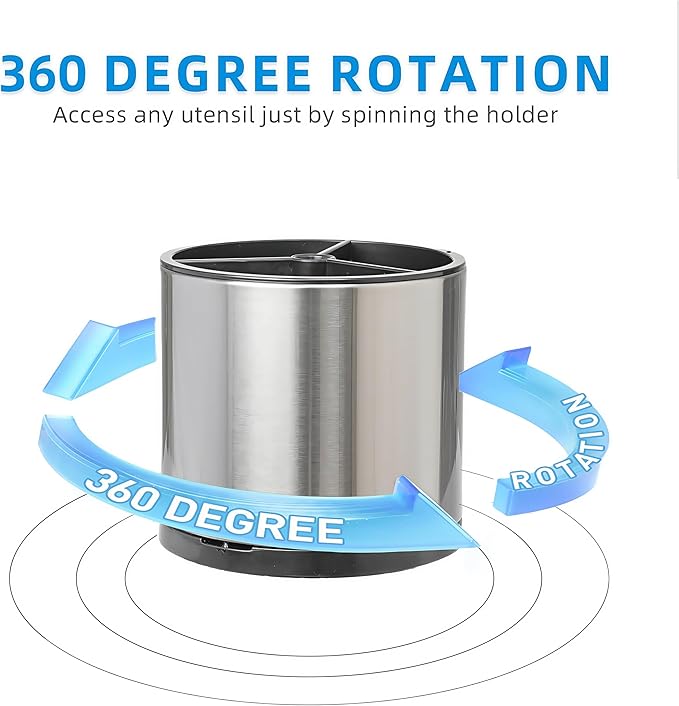 LIBODOUR Kitchen Utensil Holder Extra Large 360°Rotating - Image 5