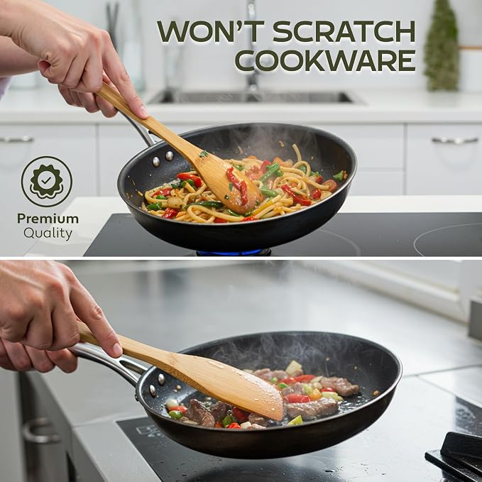 WOODLANDS USA Wooden Spoons for Cooking set of 6 – Premium Wooden Utensil set - Image 3