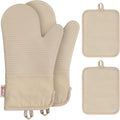 YUTAT Silicone Oven Mitts and Pot Holders Set, High Heat Resistant Up to 500 by YUTAT