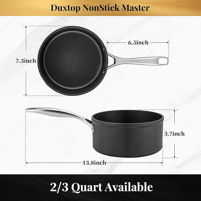 Duxtop Nonstick Master Saucepans Hard Anodized 2 Quart Small Sauce Pan - Image 2