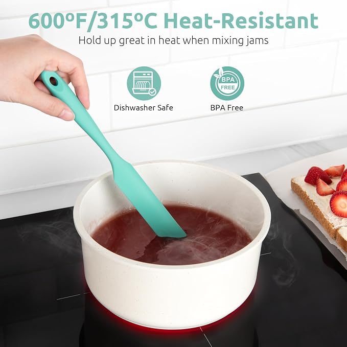 U-Taste Skinny Silicone Jar Spatula: 600ºF Heat-Resistant Food-Grade 10in Long - Image 5