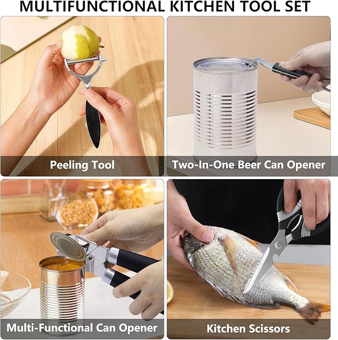 Can Opener Set With 1 Bottle Opener 2 Vegetable Peeler 1 Heavy Duty Kitchen - Image 3