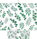 Watercolor Plant Green Leaves Dish Drying Mat by Unknown