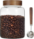 Large Glass Coffee Jars with Spoons 60 oz /1800ml, Round Storage Canister with by Patoper