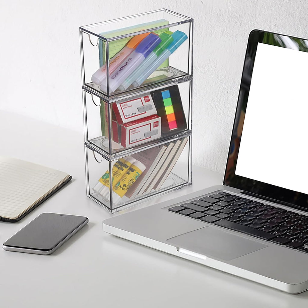 ELLDOO 3 Drawers Tea Bag Organizer, Clear Acrylic Stackable Tea Bag
