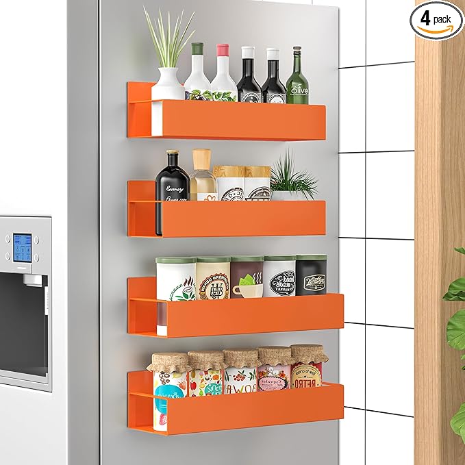 HuggieGems 4 Pack Magnetic Spice Storage Rack Organizer by HuggieGems