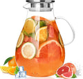 2500ml Glass Pitcher with Lid, 88 Ounces with Precise Scale Line, Hot/Cold by Liuruiyu
