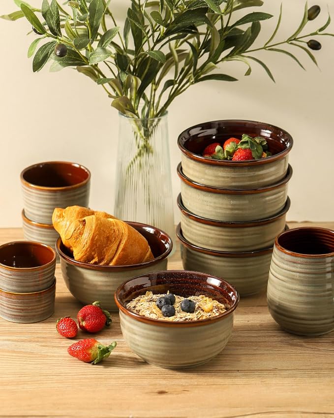 Hasense Ceramic Soup Bowls Set of 6, 20 Ounce Cereal Bowls - Image 6