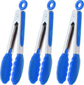 HINMAY Small Tongs with Silicone Tips 7-Inch Serving Tongs by HINMAY