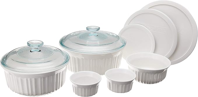 CorningWare French White 10-Pc Ceramic Bakeware Set by CorningWare
