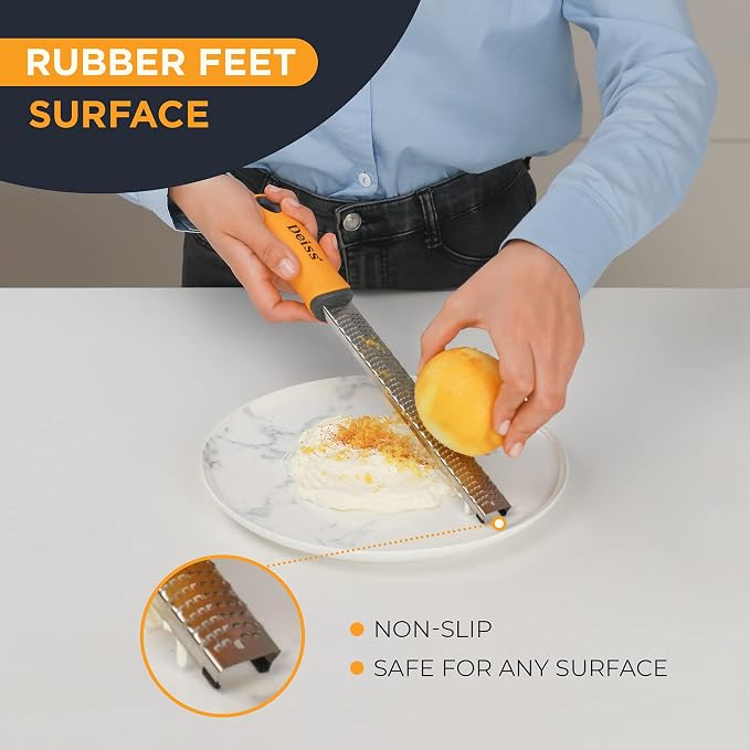 Deiss PRO Citrus Zester & Cheese Grater — Parmesan Cheese Lemon, Vegetables - Image 5