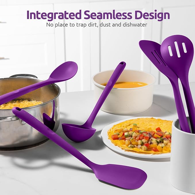 Silicone Kitchen Cooking Utensil Set: U-Taste 600ºF Heat Resistant 13.6in Extra - Image 8