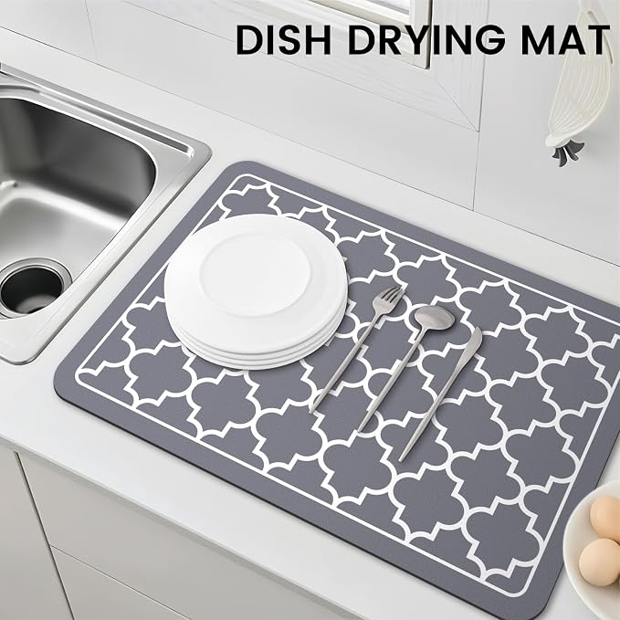WISELIFE Dish Drying Mat Super Absorbent Drying Mat Large Dish Drying Mats - Image 7