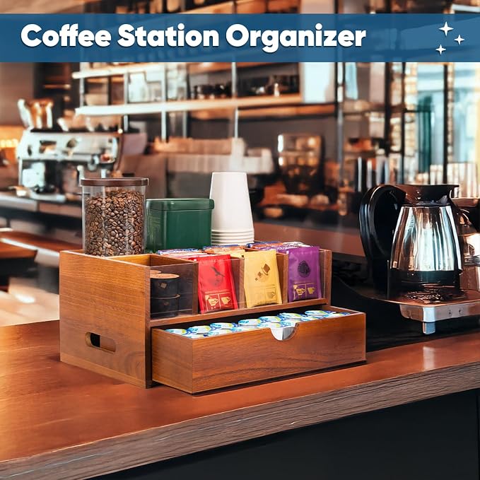 Coffee Bar Station Organizer for Countertop, Coffee and Tea Drawer Organizer - Image 5