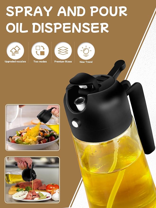 Kitchen Gadgets Oil Sprayer for Cooking 2pcs, Oil Dispenser for Kitchen - Image 2