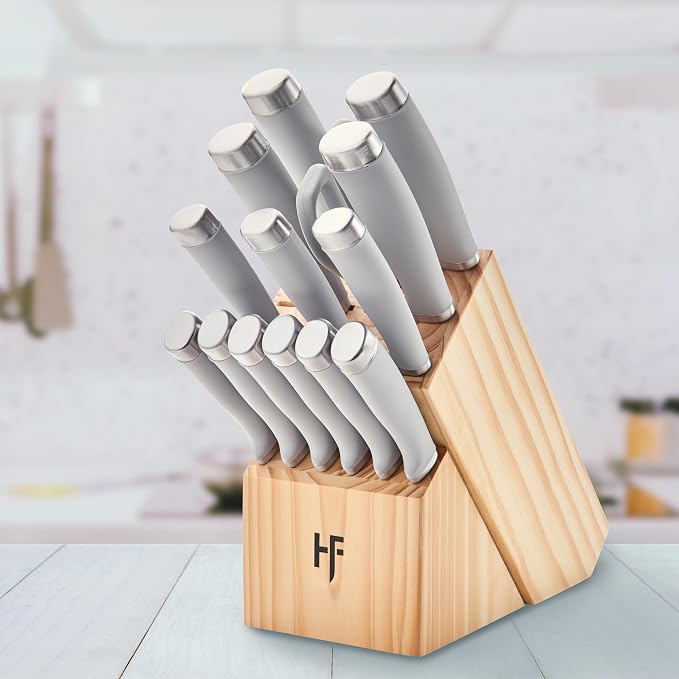 Hampton Forge Epicure Cool 15Pc Block Set, 6.70 LB, Taupe/Grey - Image 3