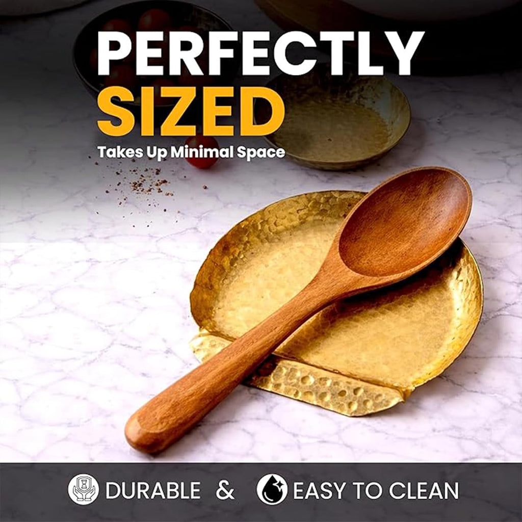 GoCraft Hammered Metal Spoon Rest for Stove Top, Rustic Farmhouse