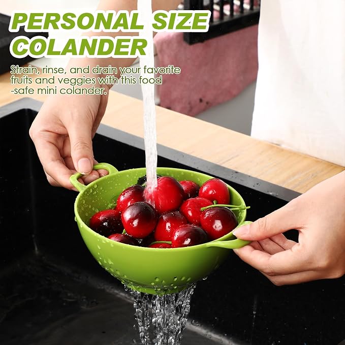 Baderke 4 Pack Mini Colander for Kitchen Plastic Berry Strainer - Image 6