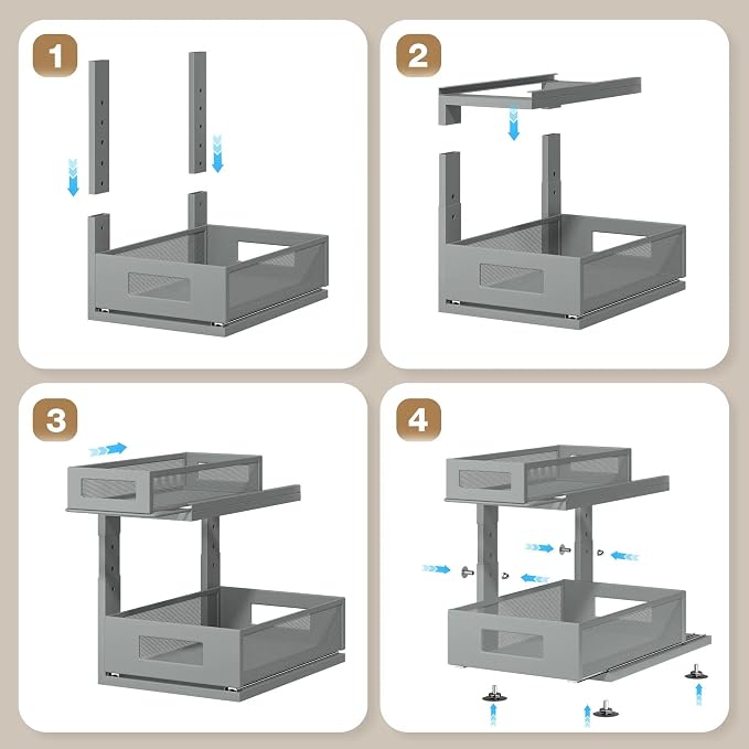 1 Pack 15.74IN-Depth Under Sink Organizer - Image 5