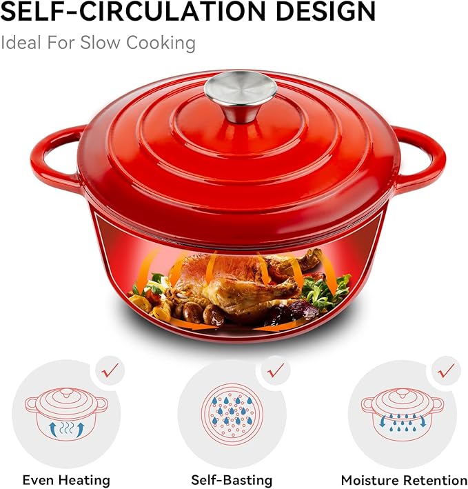 Miereirl 4.5 Quart Enameled Dutch Oven Pot - Image 2