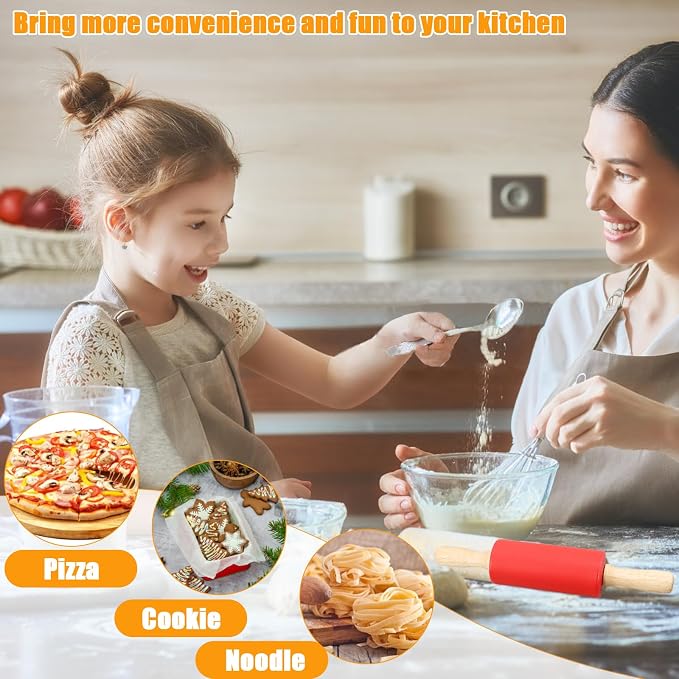 10Pcs 9 Inch Silicone Small Rolling Pin - Image 4