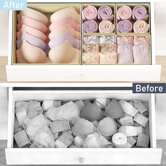 DIMJ Drawer Organizer Clothes, 26 Pack Dresser Organizer, Foldable Closet - Image 6