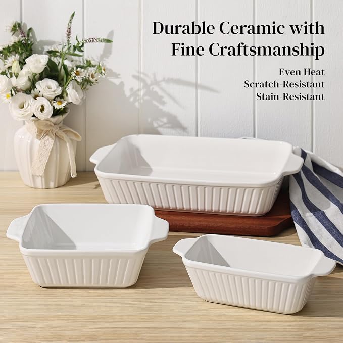 DOWAN Ceramic Casserole Dishes Set of 3 - Image 7