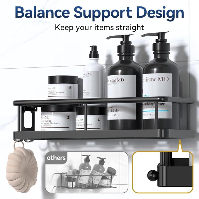 YASONIC Shower Caddy Adhesive, Rustproof Shower Shelves - Image 6