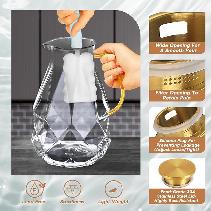 Yirilan 2.8 Liter Glass Pitcher - Image 4