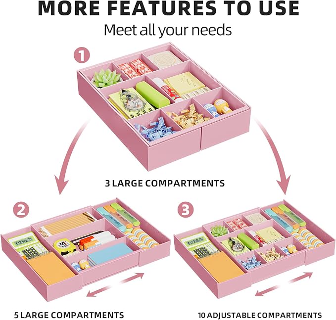 Marbrasse Expandable Desk Drawer Organizer, Desk Organizers and Accessories - Image 3