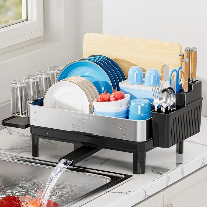 Ewaiira Dish Drying Rack, 304 Stainless Steel Dish Racks by EwaiiraHomeStorageOrganizer