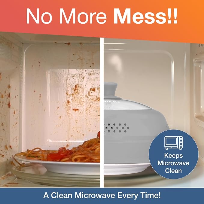 Mikro Innovations Glass & Silicone Microwave Splatter Cover – Tall and - Image 7
