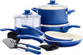 GreenLife Soft Grip Healthy Ceramic Nonstick 12 Piece Cookware Pots and Pans Set by GreenLife