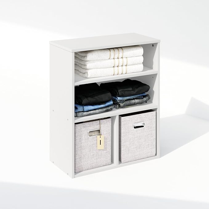 Furinno Reed Closet Organizers and Storage, 3-Tier Closet Organizer, Open Shelf - Image 4