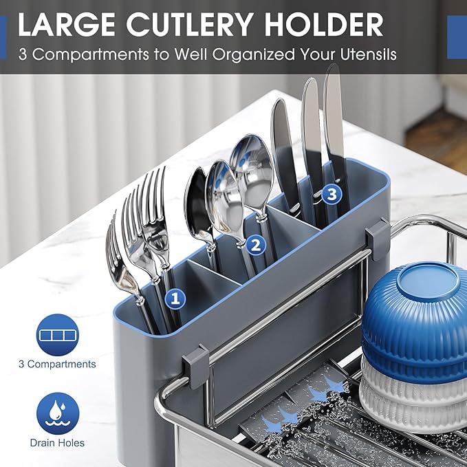 Urackify Stainless Steel Dish Drying Rack - Image 3