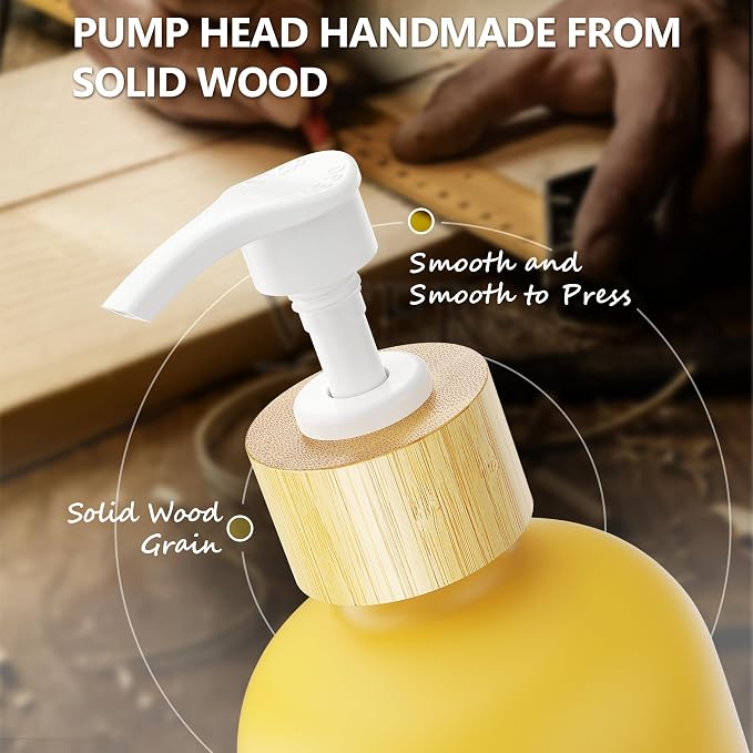 Cisily Yellow Dish Soap Dispenser Set, 16 fl Oz Dual Kitchen Soap Dispensers - Image 8