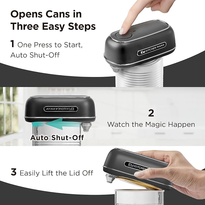 Kitchen Mama Orbit One Rechargeable Electric Can Opener: Hands-free, USB-C - Image 3