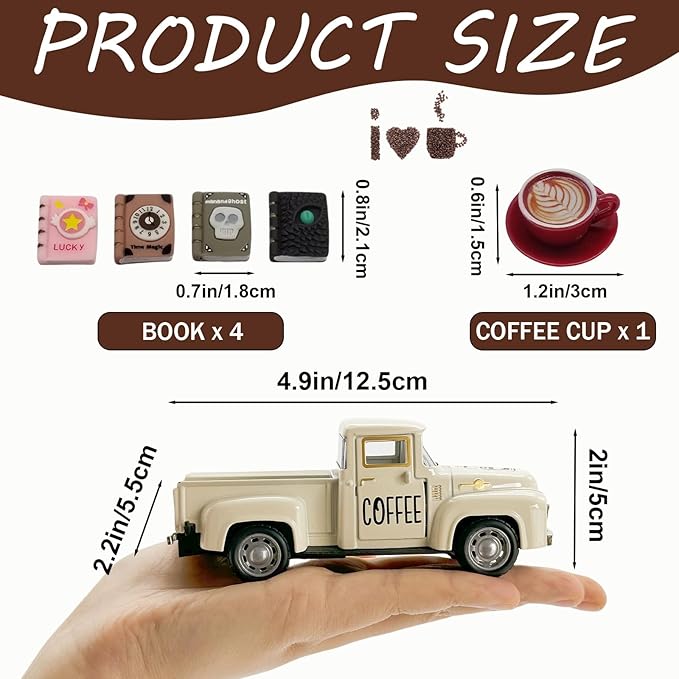 Coffee Bar Decor Vintage Mini Metal Pickup Truck Decor - Image 3